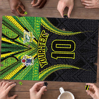 Custom Cook Islands Rugby Puzzle Tatau Art Sport Style Black Color