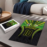 Custom Cook Islands Rugby Puzzle Tatau Art Sport Style Black Color