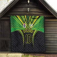 Custom Cook Islands Rugby Quilt Tatau Art Sport Style Black Color