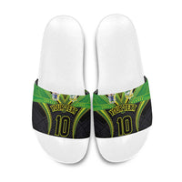 Custom Cook Islands Rugby Slide Sandals Tatau Art Sport Style Black Color