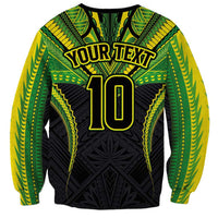 Custom Cook Islands Rugby Sweatshirt Tatau Art Sport Style Black Color