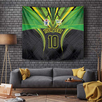 Custom Cook Islands Rugby Tapestry Tatau Art Sport Style Black Color