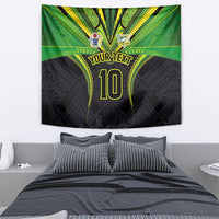 Custom Cook Islands Rugby Tapestry Tatau Art Sport Style Black Color