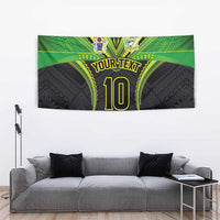 Custom Cook Islands Rugby Tapestry Tatau Art Sport Style Black Color