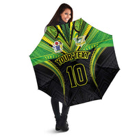 Custom Cook Islands Rugby Umbrella Tatau Art Sport Style Black Color