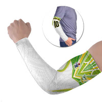 Custom Cook Islands Rugby Arm Sleeves Tatau Art Sport Style White Color