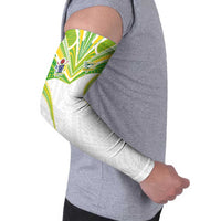 Custom Cook Islands Rugby Arm Sleeves Tatau Art Sport Style White Color