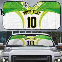 Custom Cook Islands Rugby Auto Sun Shade Tatau Art Sport Style White Color