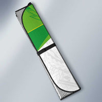 Custom Cook Islands Rugby Auto Sun Shade Tatau Art Sport Style White Color