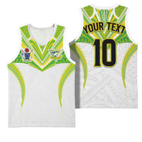Custom Cook Islands Rugby Basketball Jersey Tatau Art Sport Style White Color
