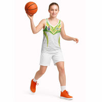 Custom Cook Islands Rugby Basketball Jersey Tatau Art Sport Style White Color