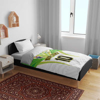 Custom Cook Islands Rugby Bedding Set Tatau Art Sport Style White Color