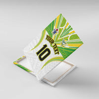 Custom Cook Islands Rugby Canvas Wall Art Tatau Art Sport Style White Color