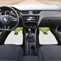 Custom Cook Islands Rugby Car Mats Tatau Art Sport Style White Color