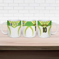 Custom Cook Islands Rugby Ceramic Mug Tatau Art Sport Style White Color