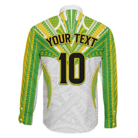 Custom Cook Islands Rugby Family Matching Long Sleeve Bodycon Dress and Hawaiian Shirt Tatau Art Sport Style White Color