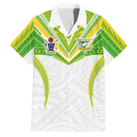 Custom Cook Islands Rugby Family Matching Summer Maxi Dress and Hawaiian Shirt Tatau Art Sport Style White Color