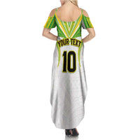 Custom Cook Islands Rugby Family Matching Summer Maxi Dress and Hawaiian Shirt Tatau Art Sport Style White Color