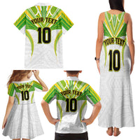 Custom Cook Islands Rugby Family Matching Tank Maxi Dress and Hawaiian Shirt Tatau Art Sport Style White Color