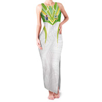 Custom Cook Islands Rugby Family Matching Tank Maxi Dress and Hawaiian Shirt Tatau Art Sport Style White Color