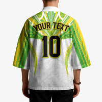 Custom Cook Islands Rugby Kimono Tatau Art Sport Style White Color