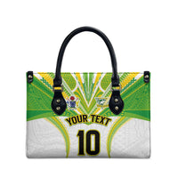 Custom Cook Islands Rugby Leather Bag Tatau Art Sport Style White Color