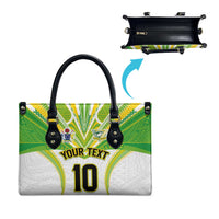 Custom Cook Islands Rugby Leather Bag Tatau Art Sport Style White Color