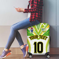 Custom Cook Islands Rugby Luggage Cover Tatau Art Sport Style White Color