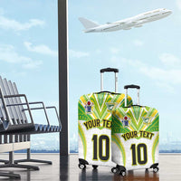 Custom Cook Islands Rugby Luggage Cover Tatau Art Sport Style White Color