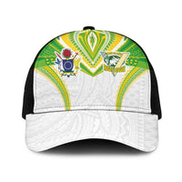 Cook Islands Rugby Mesh Trucker Cap Tatau Art Sport Style White Color