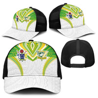 Cook Islands Rugby Mesh Trucker Cap Tatau Art Sport Style White Color