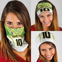 Custom Cook Islands Rugby Neck Gaiter Tatau Art Sport Style White Color