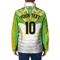 Custom Cook Islands Rugby Padded Jacket Tatau Art Sport Style White Color