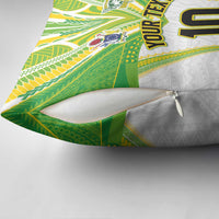 Custom Cook Islands Rugby Pillow Cover Tatau Art Sport Style White Color