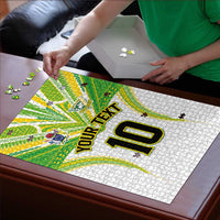 Custom Cook Islands Rugby Puzzle Tatau Art Sport Style White Color