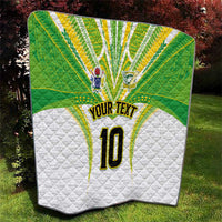 Custom Cook Islands Rugby Quilt Tatau Art Sport Style White Color