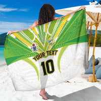 Custom Cook Islands Rugby Sarong Tatau Art Sport Style White Color