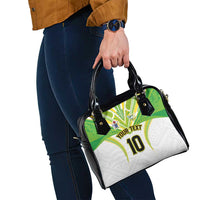 Custom Cook Islands Rugby Shoulder Handbag Tatau Art Sport Style White Color