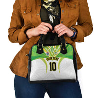 Custom Cook Islands Rugby Shoulder Handbag Tatau Art Sport Style White Color