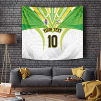 Custom Cook Islands Rugby Tapestry Tatau Art Sport Style White Color