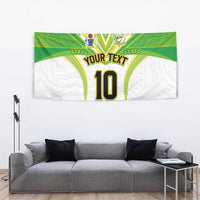 Custom Cook Islands Rugby Tapestry Tatau Art Sport Style White Color