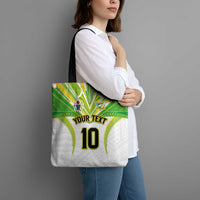 Custom Cook Islands Rugby Tote Bag Tatau Art Sport Style White Color LT03 - Polynesian Pride