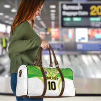 Custom Cook Islands Rugby Travel Bag Tatau Art Sport Style White Color