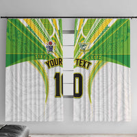 Custom Cook Islands Rugby Window Curtain Tatau Art Sport Style White Color