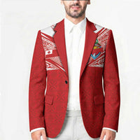 Custom Tonga Rugby Blazer Ngatu Motifs and Pacific Patterns