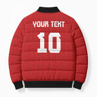 Custom Tonga Rugby Bomber Puffer Jacket Ngatu Motifs and Pacific Patterns