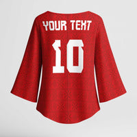 Custom Tonga Rugby Kimono Sleeve Blouse Ngatu Motifs and Pacific Patterns