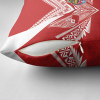 Tonga Rugby Pillow Cover Ngatu Motifs and Pacific Patterns