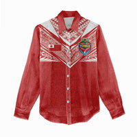 Custom Tonga Rugby Women Casual Shirt Ngatu Motifs and Pacific Patterns