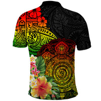 Polynesia Victory Day Polo Shirt Tribal Turtle and Hibiscus LT03 - Polynesian Pride